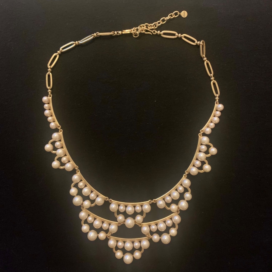Frances Pearl Necklace, Medium Gold Pearl
