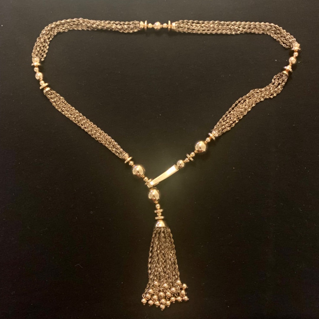 Bianca Necklace Tassel, Large, Gold colour