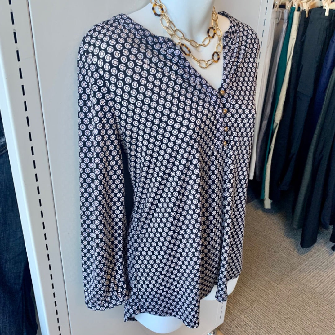 Dana Buchman, Medium Black Beige White