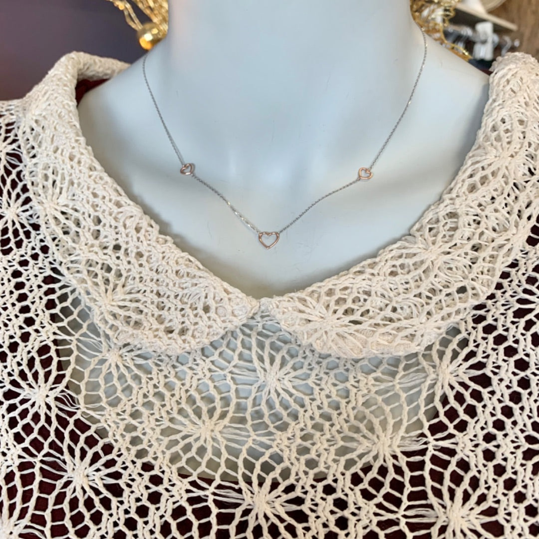 Open knit with collar, Tops, Medium Cream