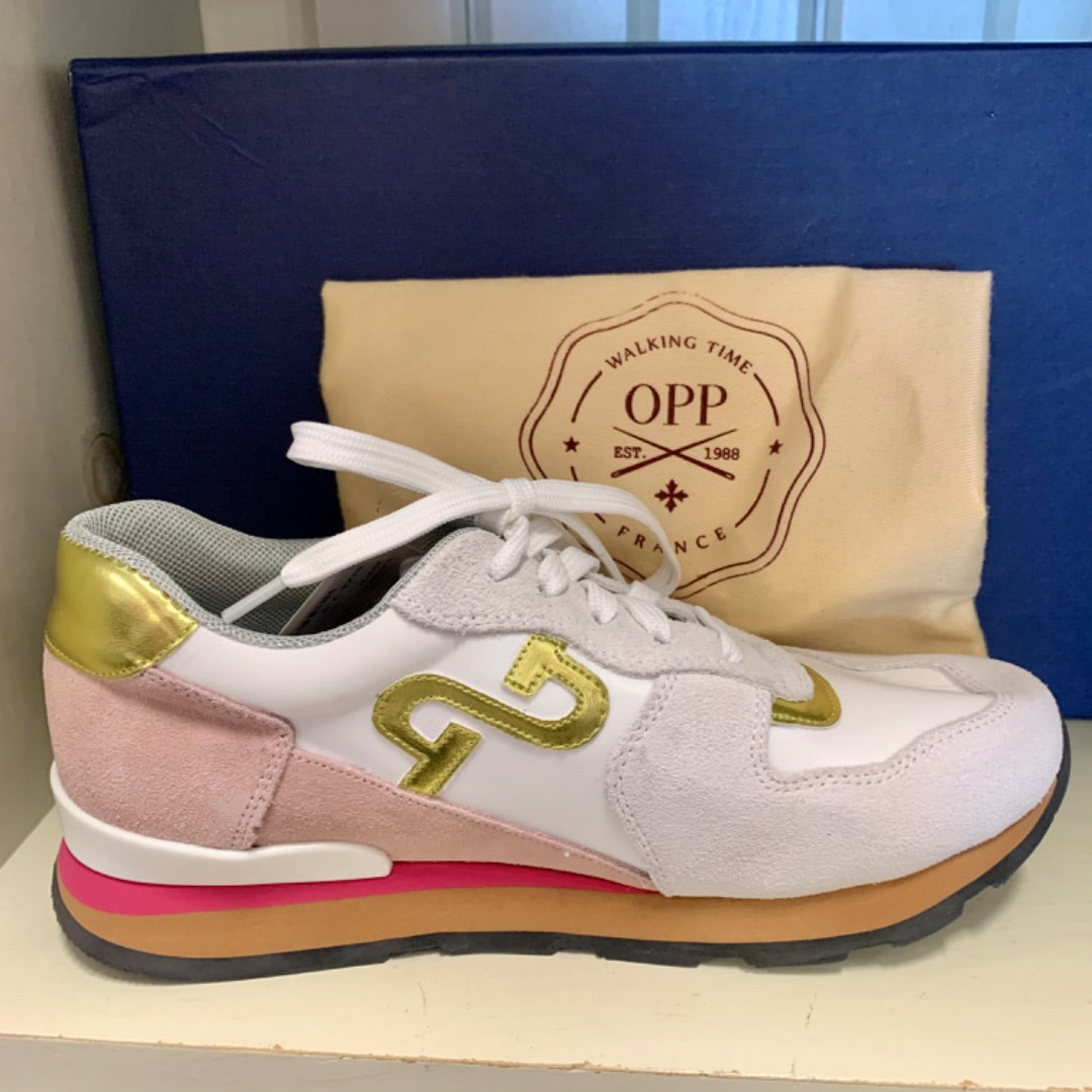 OPP Sneakers, Size 7.5 White Pink Gold