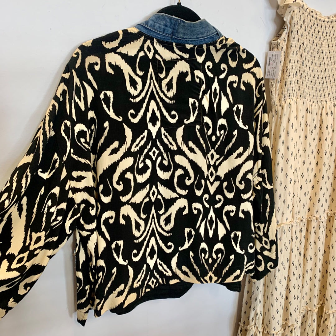 Shannon Passero, Cardigans, One Size Black Cream Blue