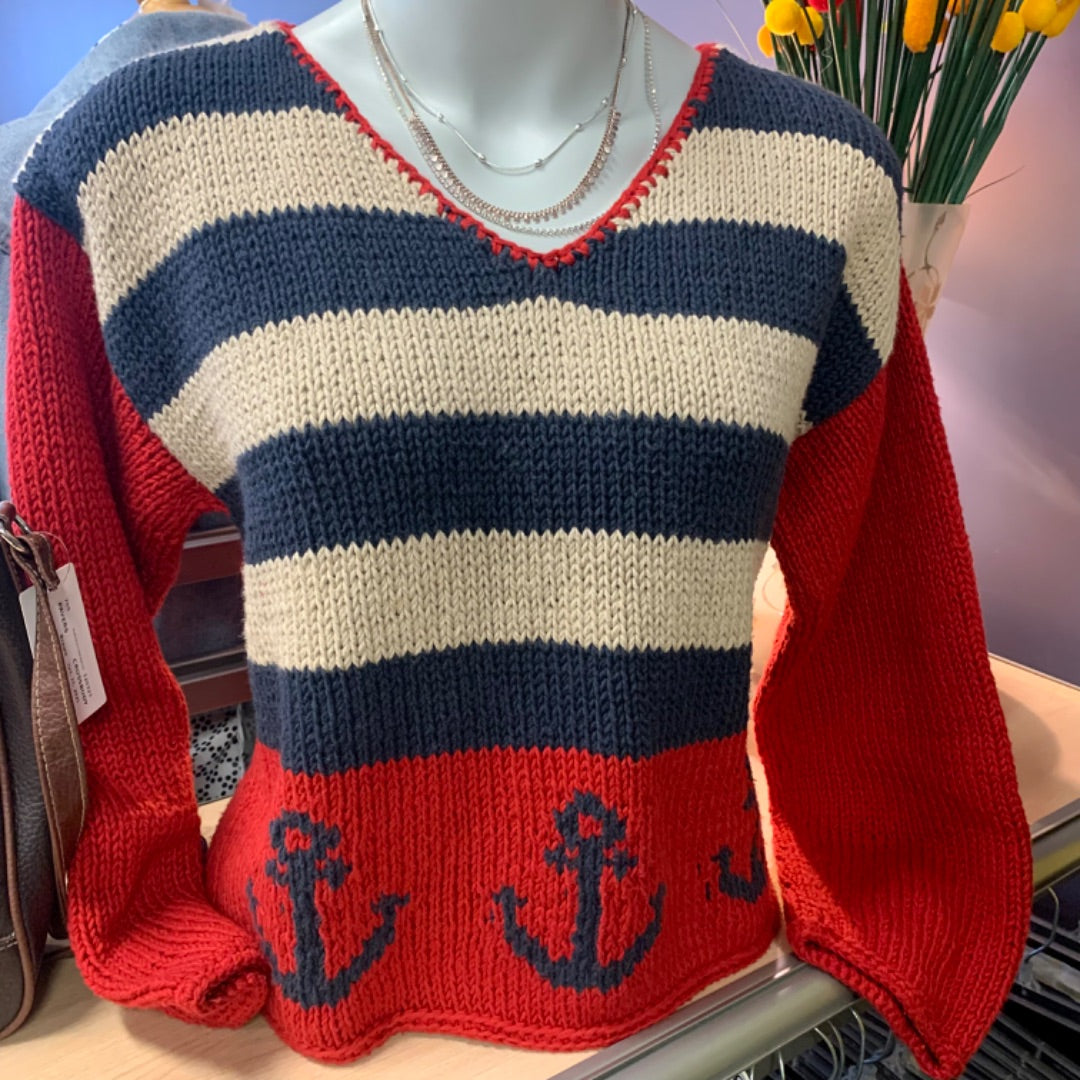 Pure, Tops, Small Red Blue Beige