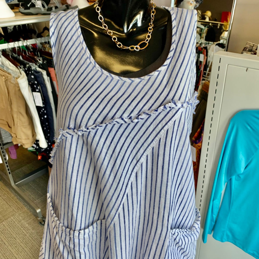 Kenar, Dresses, Medium White Blue