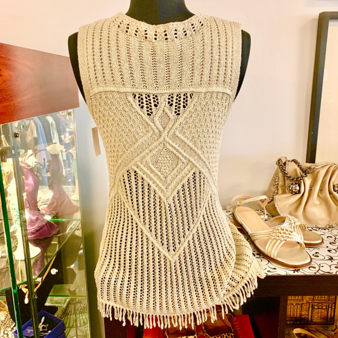 Laura, Top Sleeveless, Small Gold Lurex