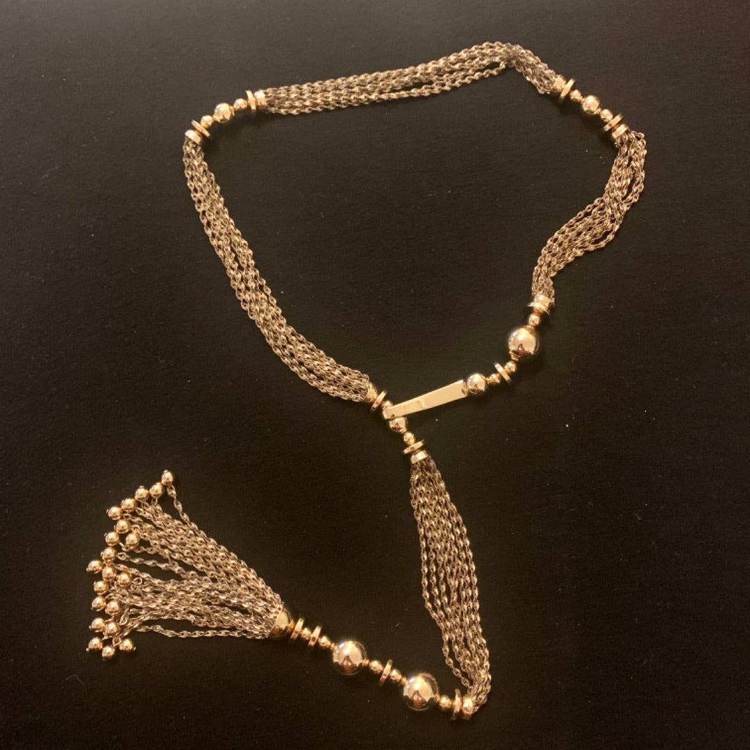 Bianca Necklace Tassel, Large, Gold colour