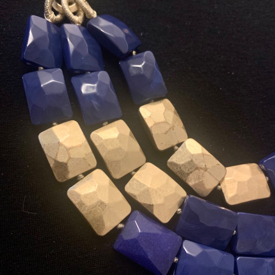 Bahari Necklace, Small Gold colour Blue