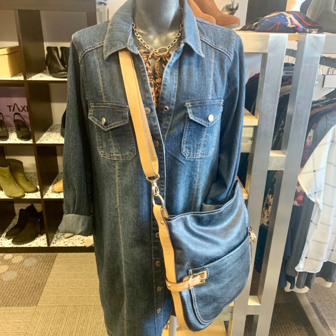 Naturalizer, Purses/handbags, Large Navy Tan