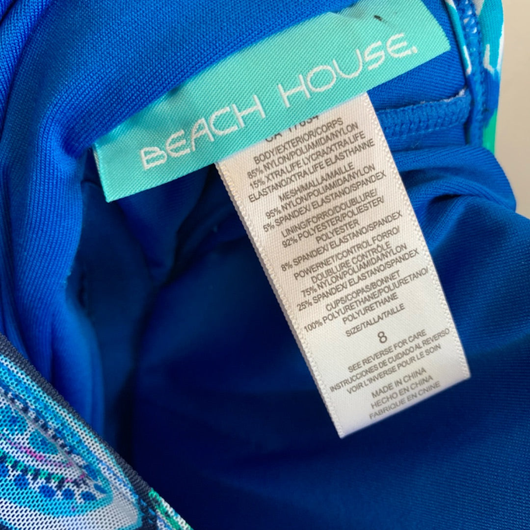 Beach House, Bathing Suits, Size 8 Mlt Teal