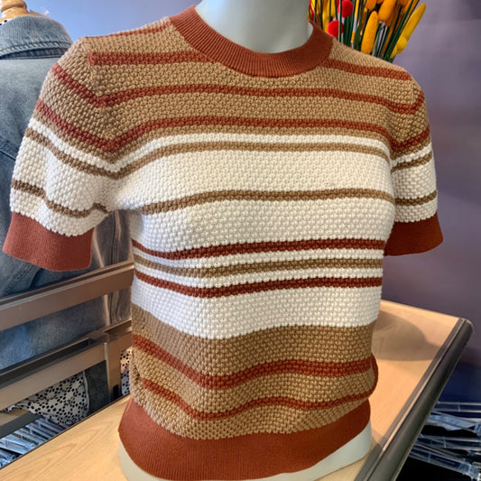 Uniqlo, Tops, XSmall Brown White Cream