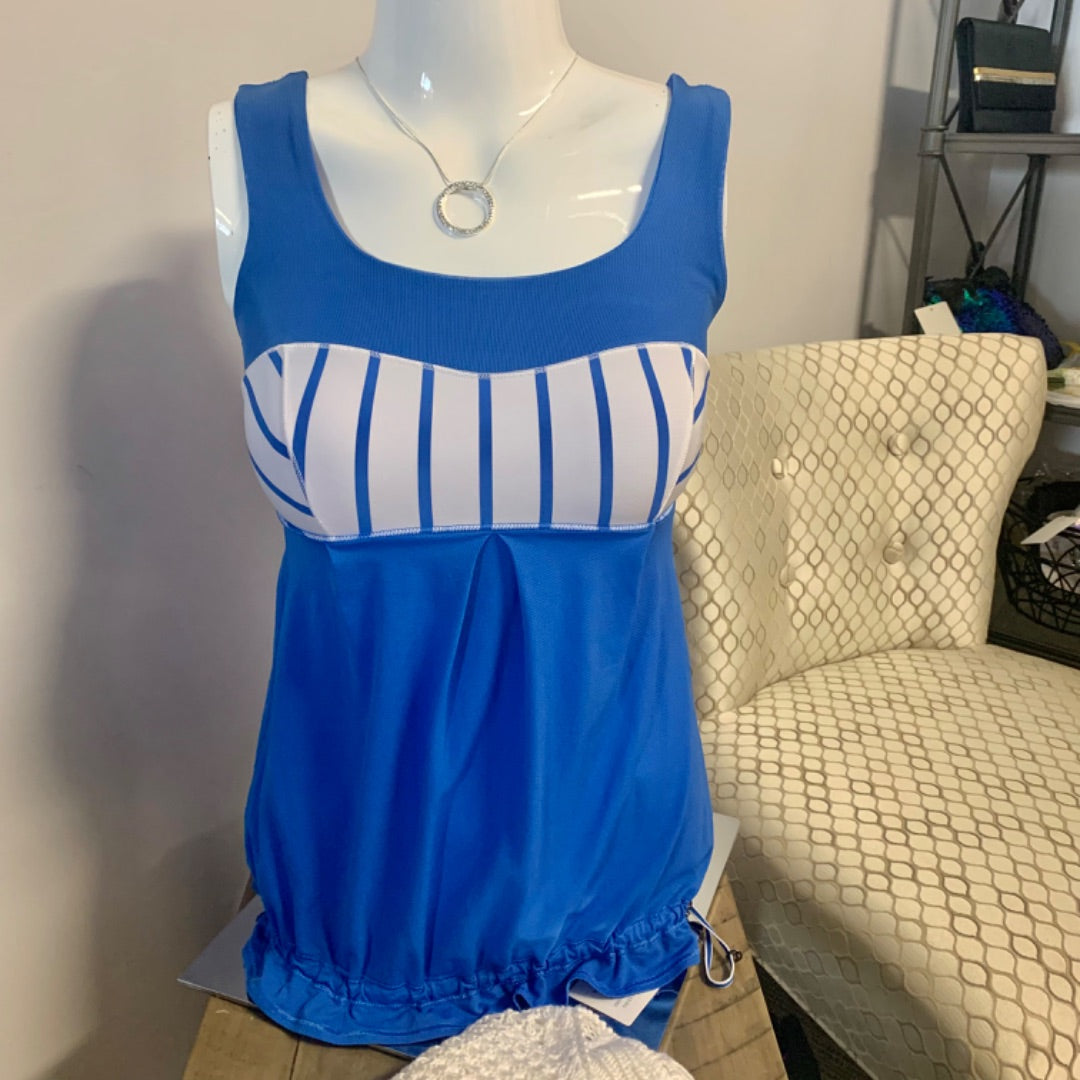 Lululemon Tank, Size 2 Blue White