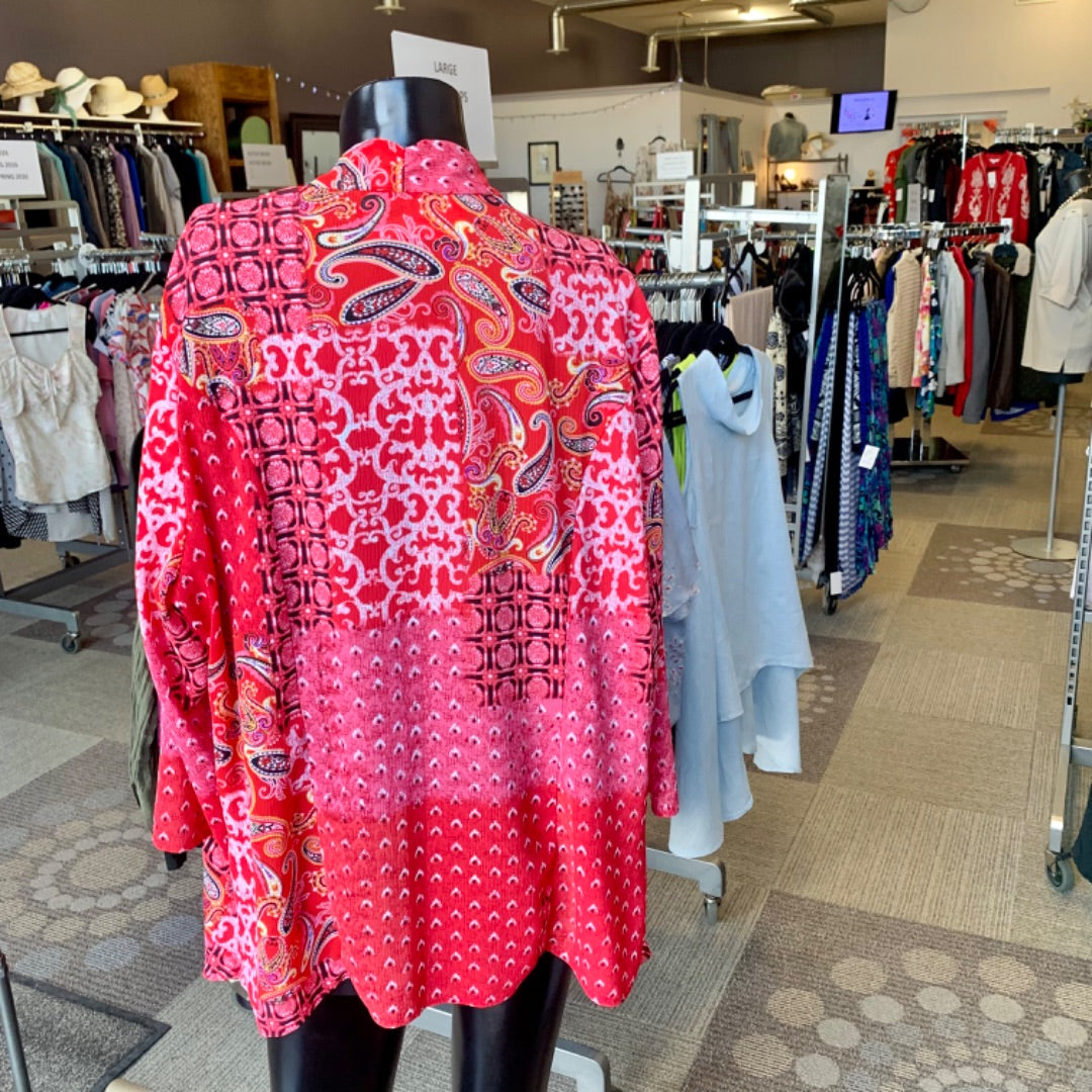 Tanjay, Cardigans, Size 16 Red Multi