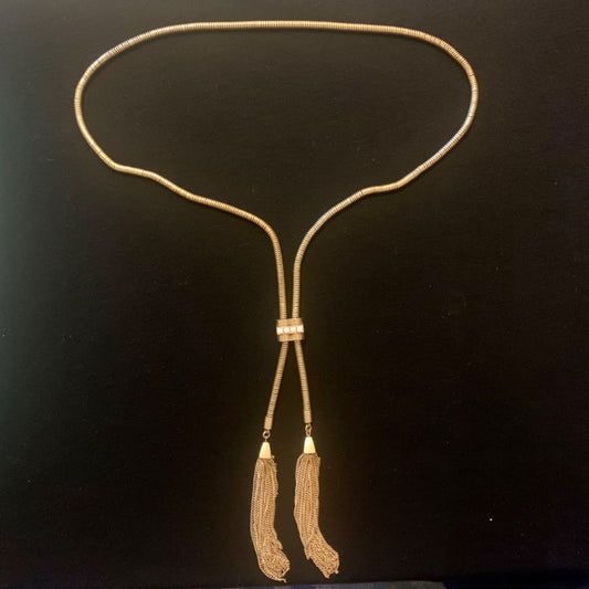 Jacqueline Tassel Necklace, Large, Gold colour