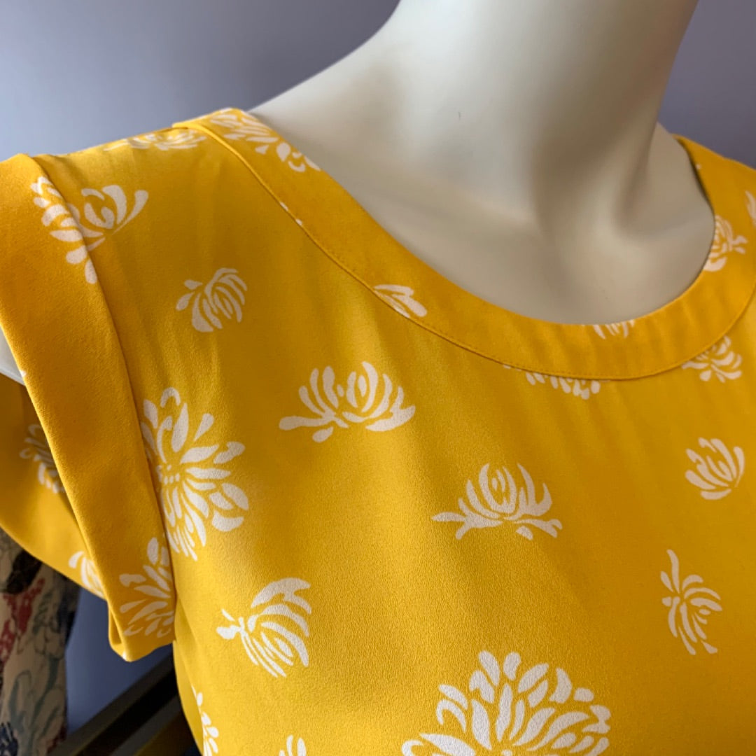 Ann Taylor, XSmall Petite Yellow White