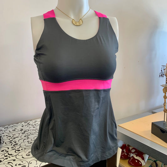 Lululemon Tank top, Size 8 Grey Hotpink