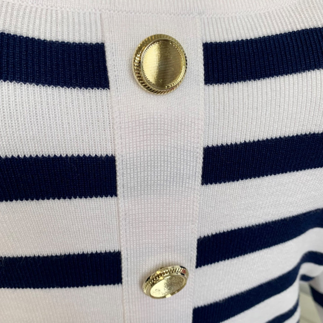 Amisu Knitwear, Sweaters, Large/XL White Navy