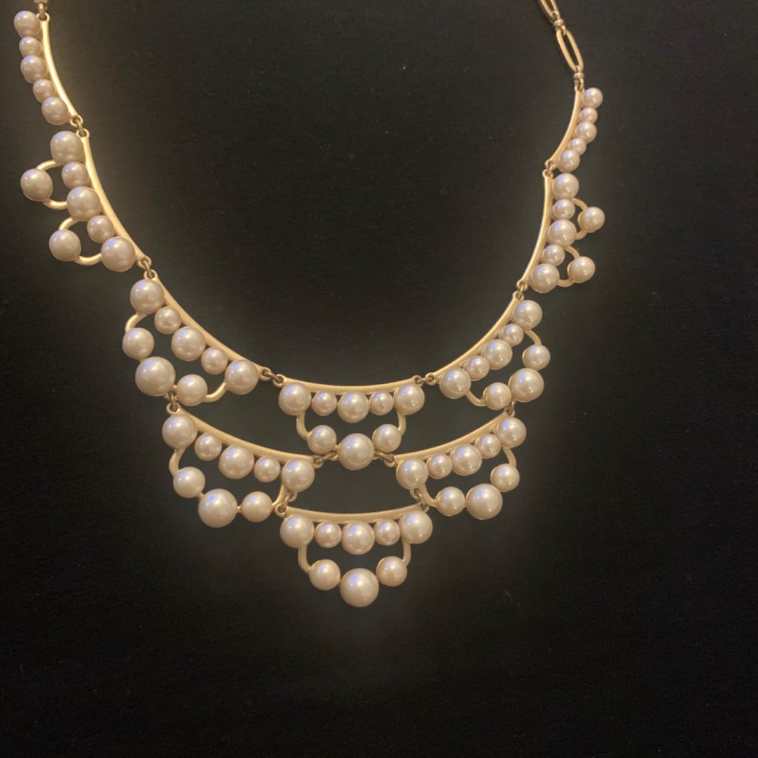 Frances Pearl Necklace, Medium Gold Pearl