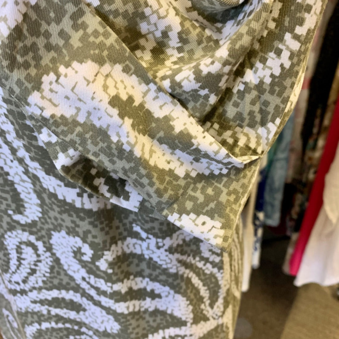 Olsen, Dresses, Large Khaki White