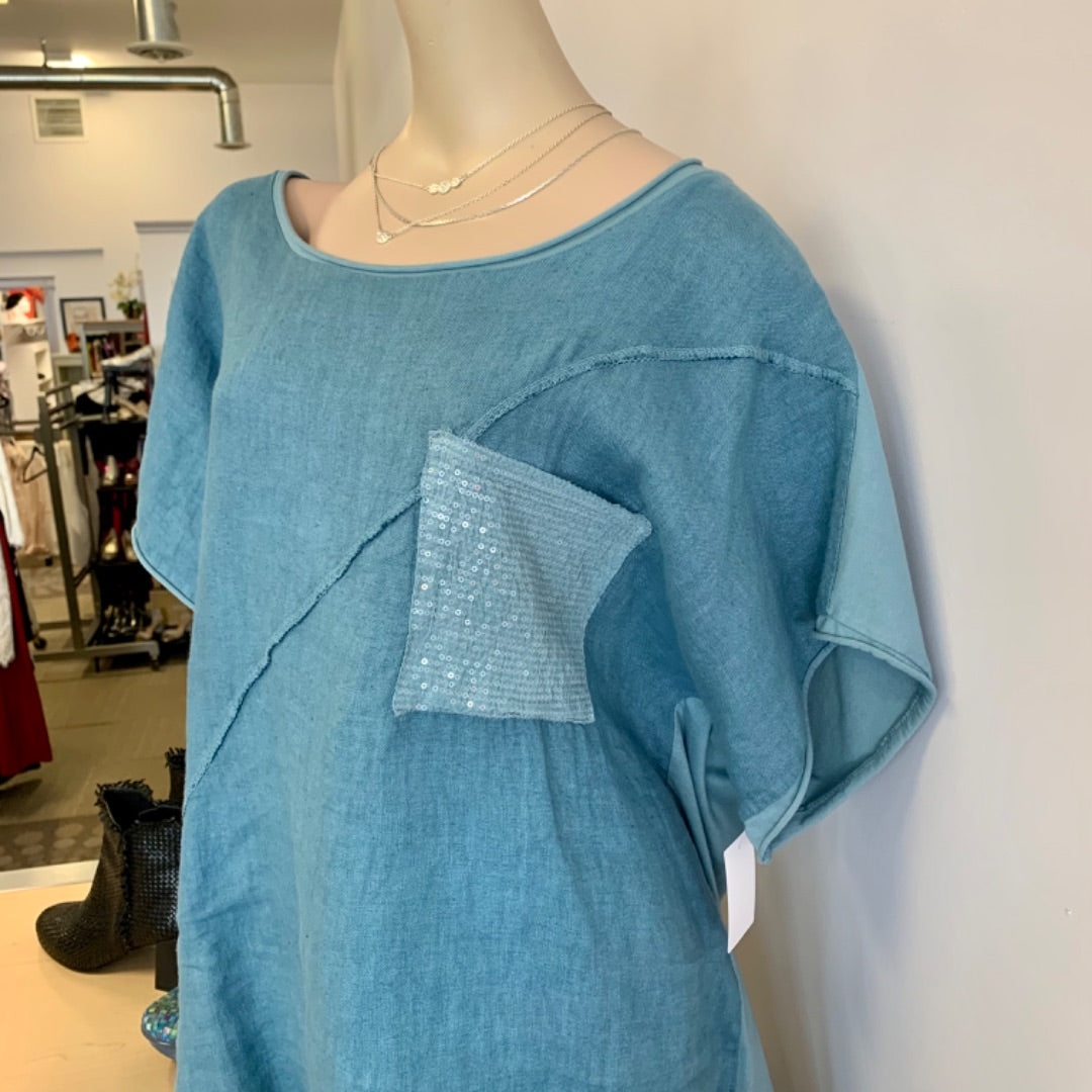 Laura Guidotti, Tops, XLarge Teal Blue