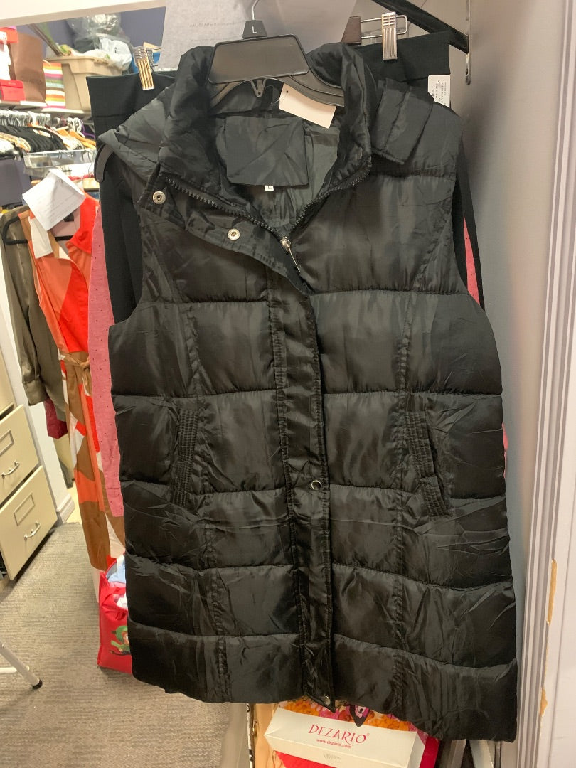 Long Vest, Jackets, Large Black