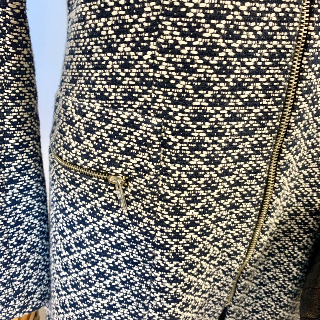 Zara, Coats, Small Navy White