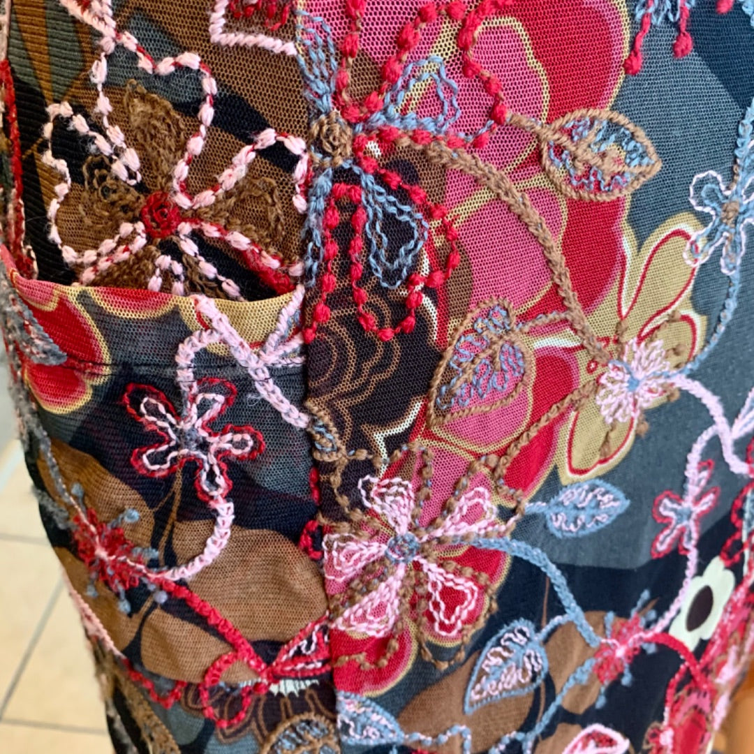 Floral, Dresses, Small Red Black Pink