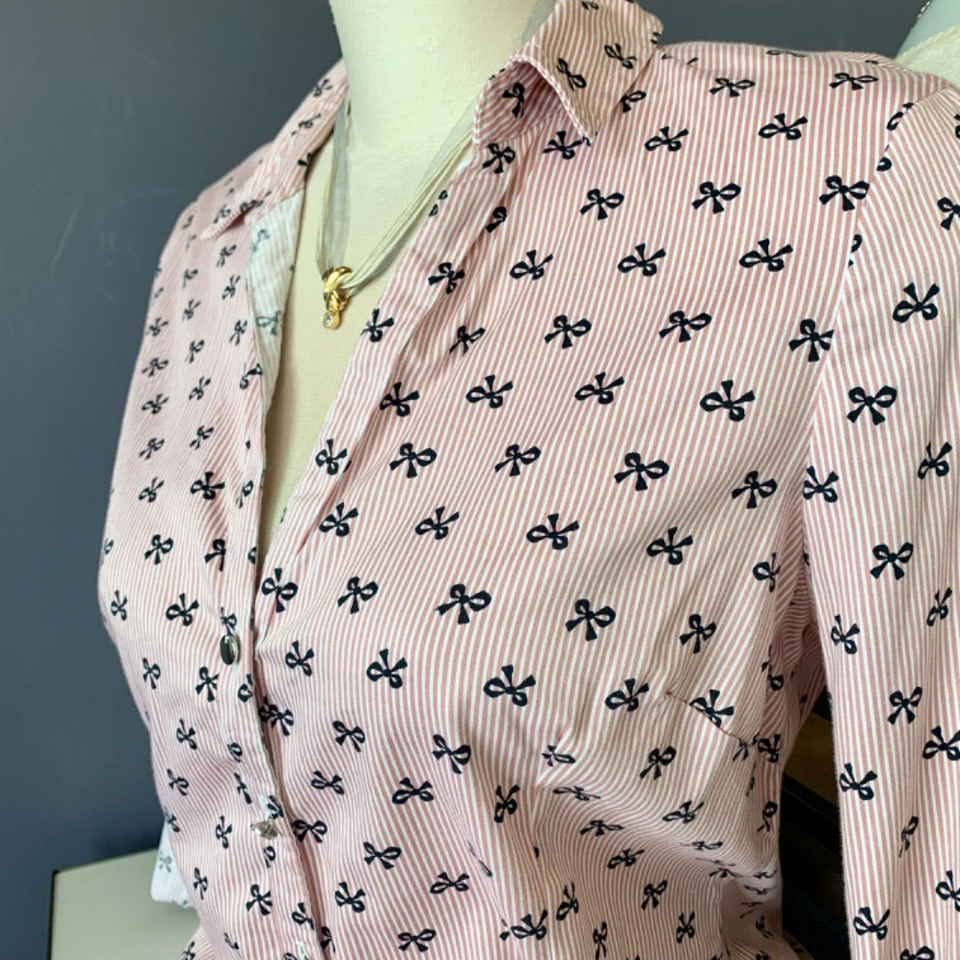 New York & Co, Blouses, Medium Pink White Black
