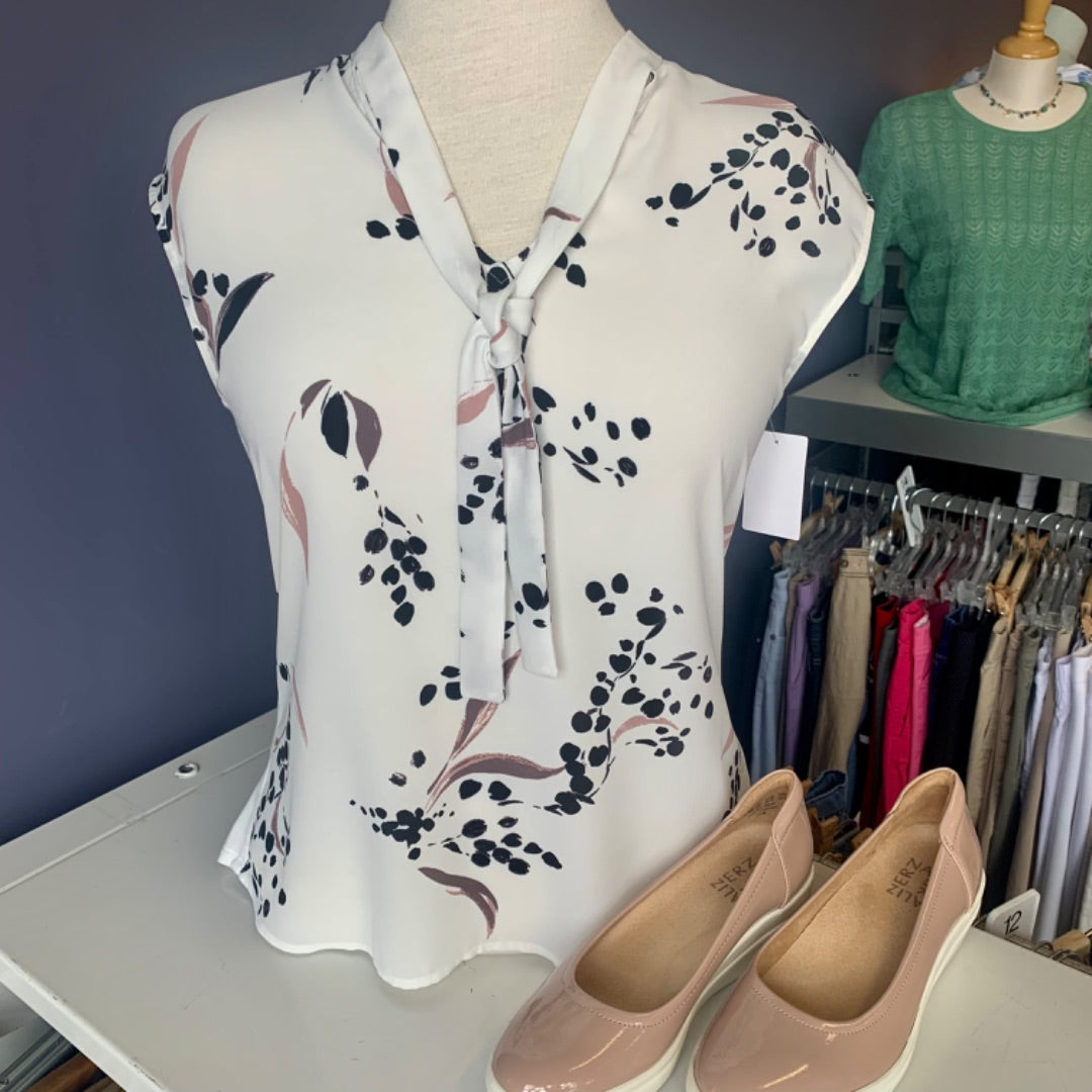 Camber+Grace, Top Sleeveless, XSmall White Black