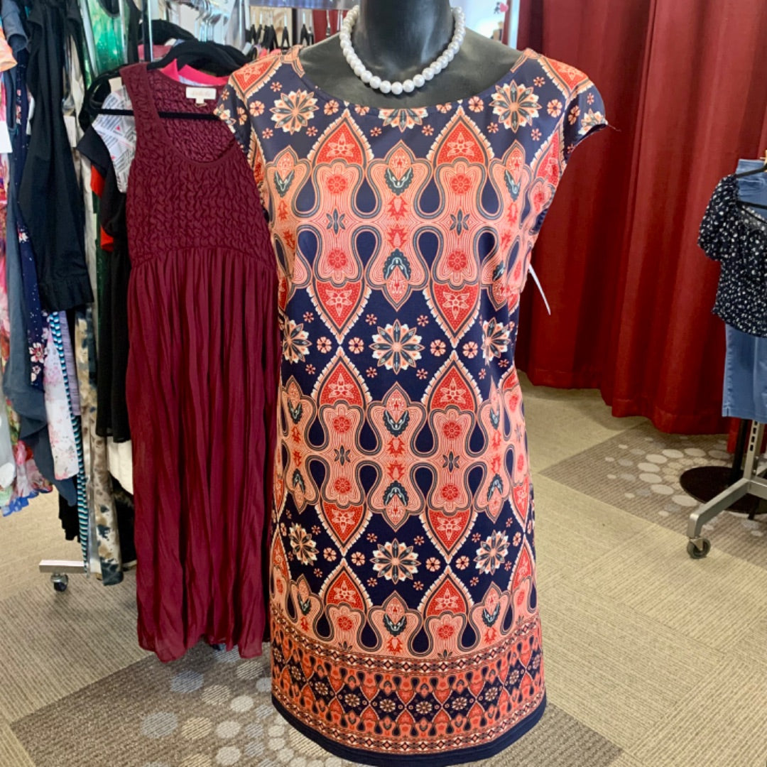 Papillon, Dresses, Large Orange Navy