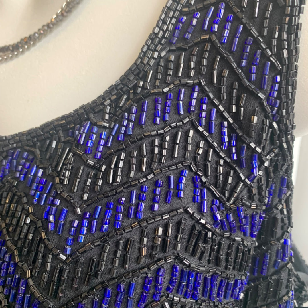 Cecily Brown, Top Sleeveless, Large Black Blue