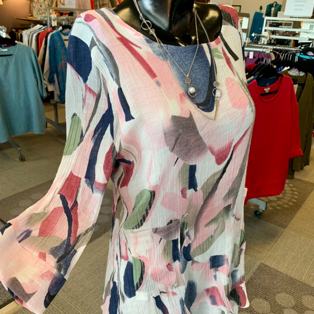 Alina's Exclusives, Tops, Medium Large Pink Navy Multi