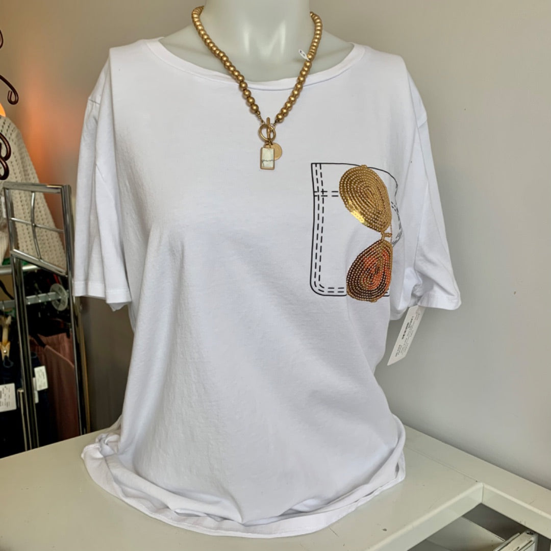 Karl Lagerfeld, Tops, Large White Gold