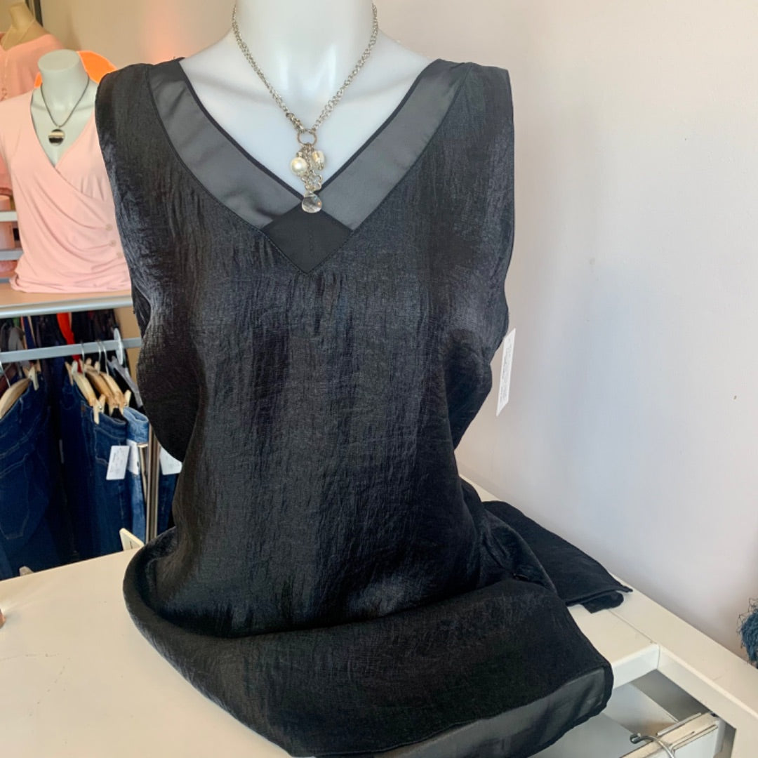 Coldwater Creek, Top Sleeveless, Large Black