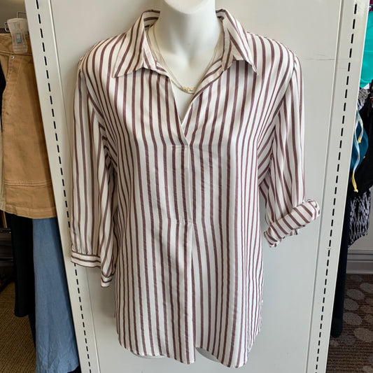 Olsen Popover Stripe, Large White Brown