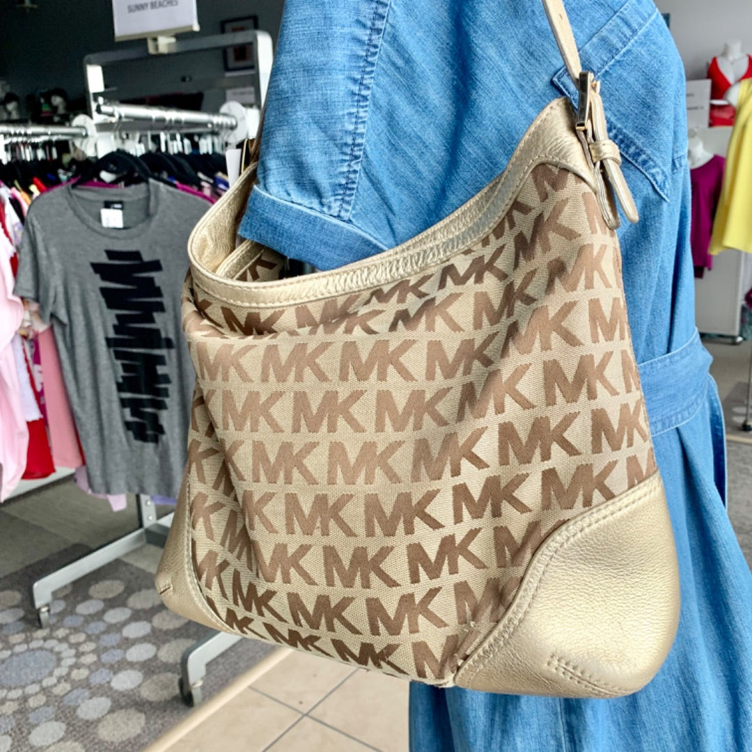 Michael Kors Signature Tote, Large Beige