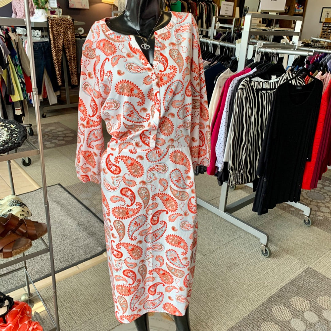 Croft&Barrow, Dresses, XLarge Coral Red White Paisley