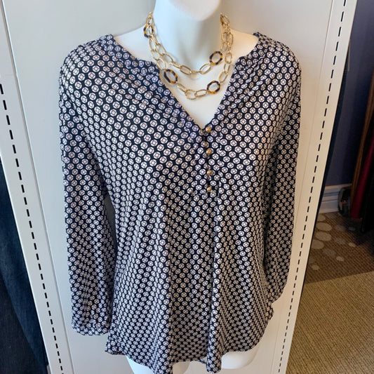 Dana Buchman, Medium Black Beige White