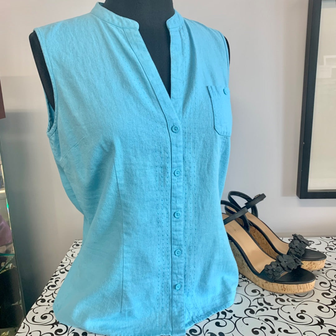 Papaya, Top Sleeveless, Medium Aqua