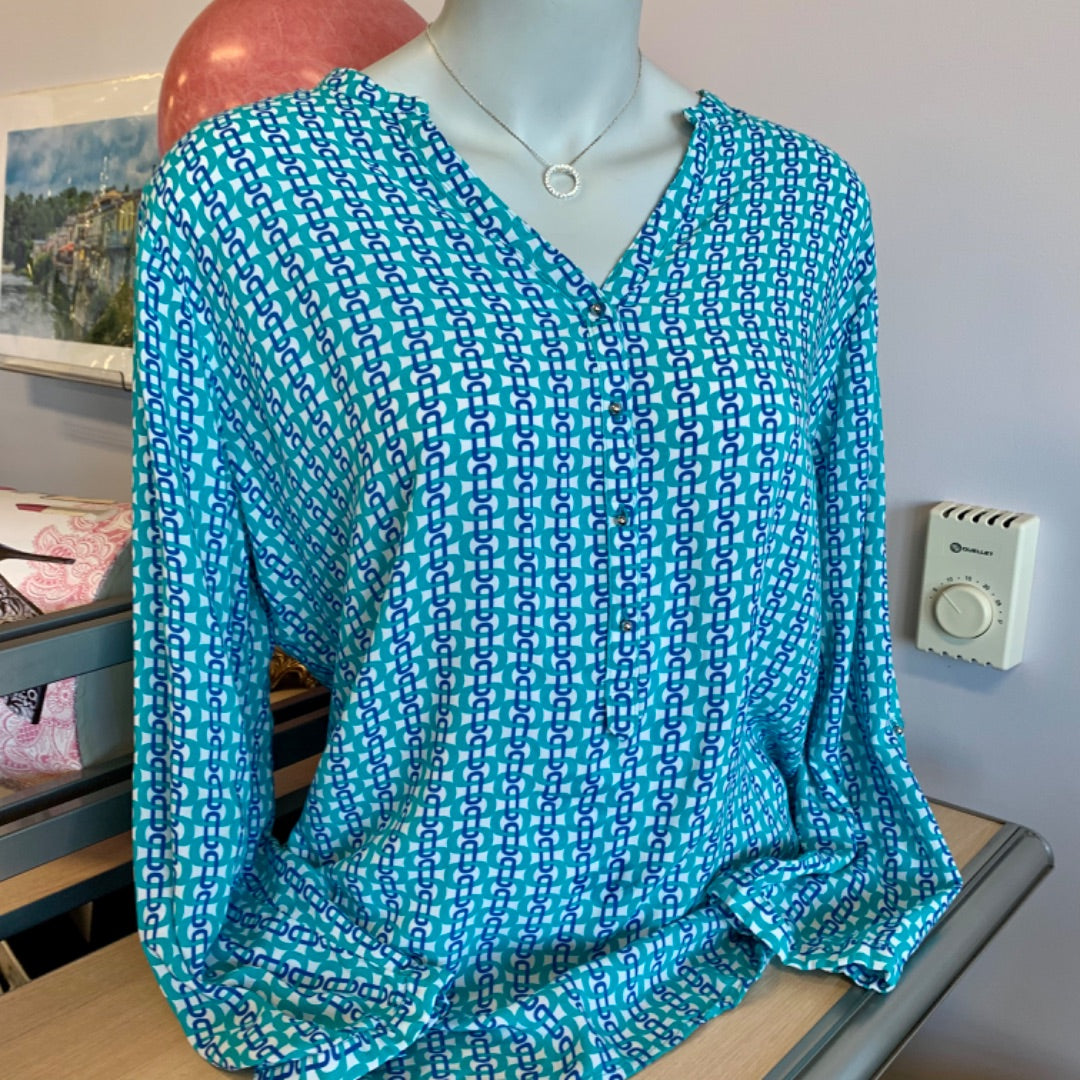 Grand&Greene, Tops, XLarge Teal White
