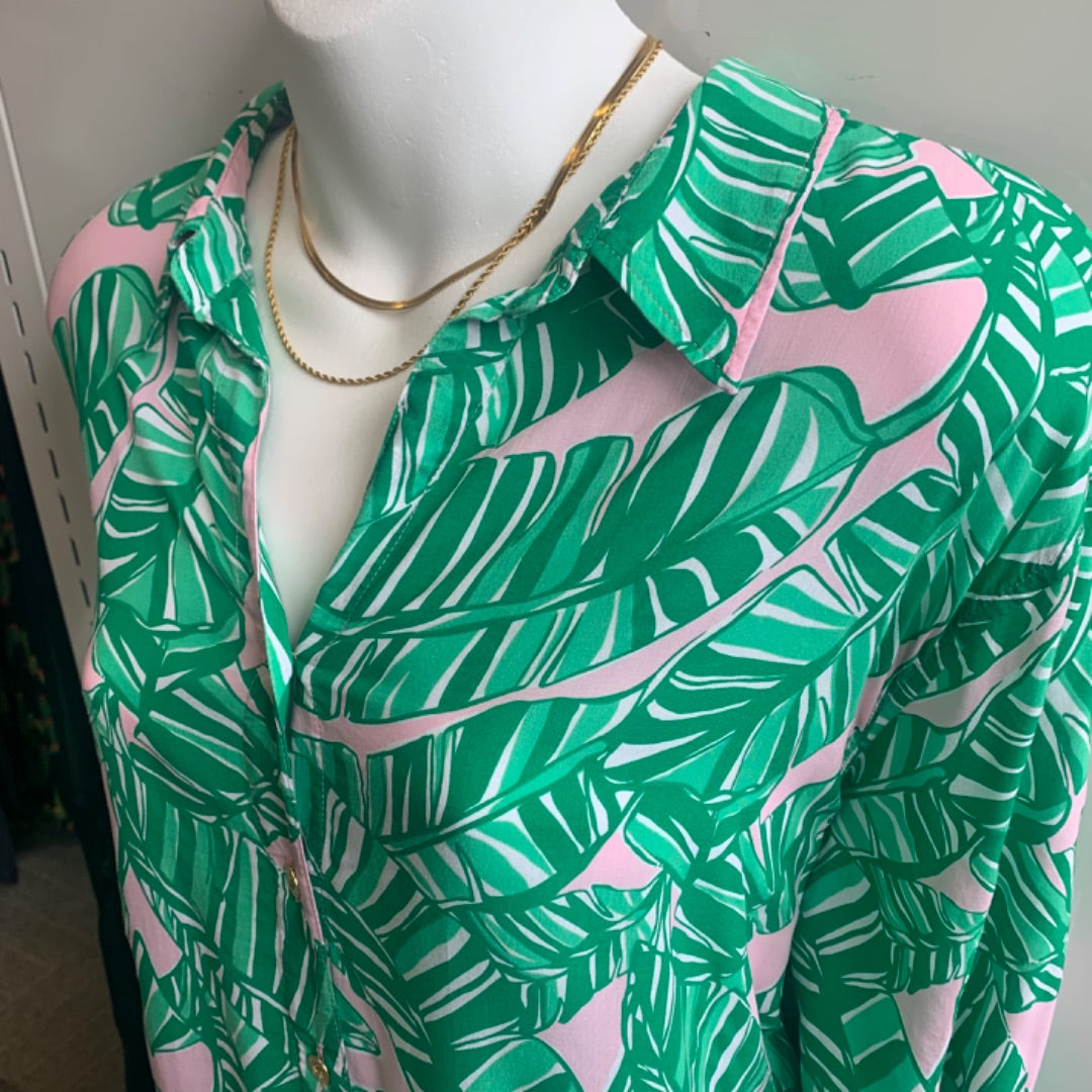 Lilly Pulitzer, Tops, XLarge Conch Shell Pink Green White