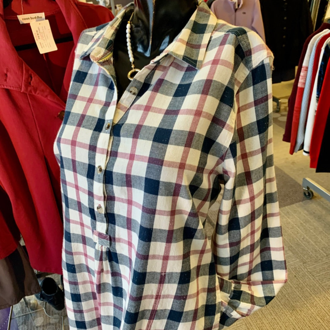 Toad & Co, Tops, Large Blue Red Cream