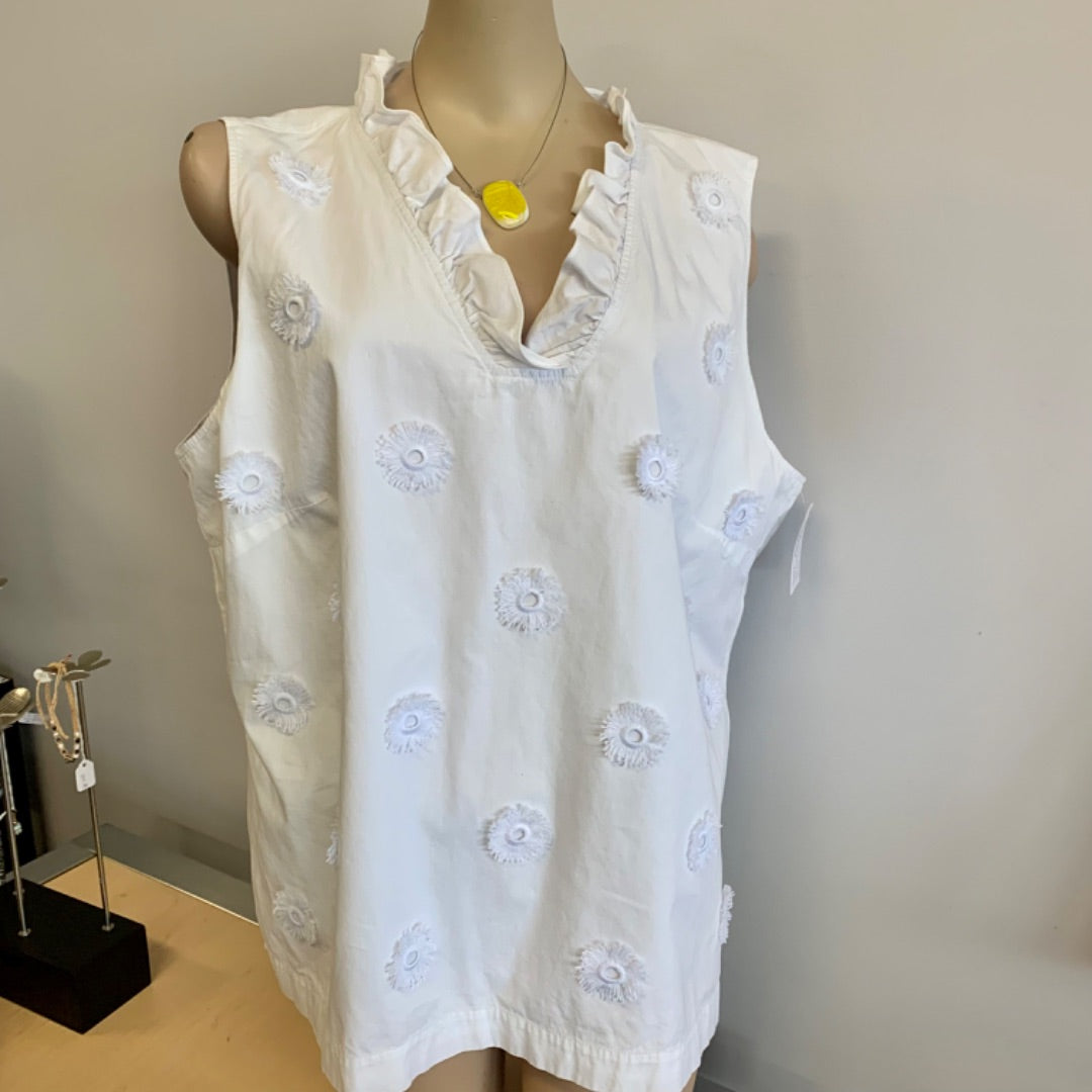 Talbots, Top Sleeveless, XLarge White