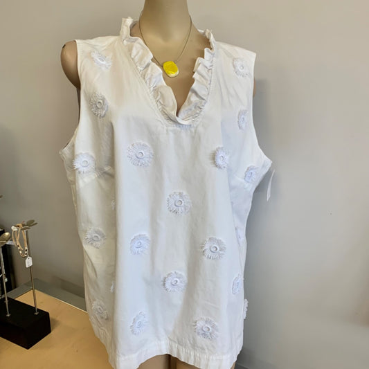 Talbots, Top Sleeveless, XLarge White
