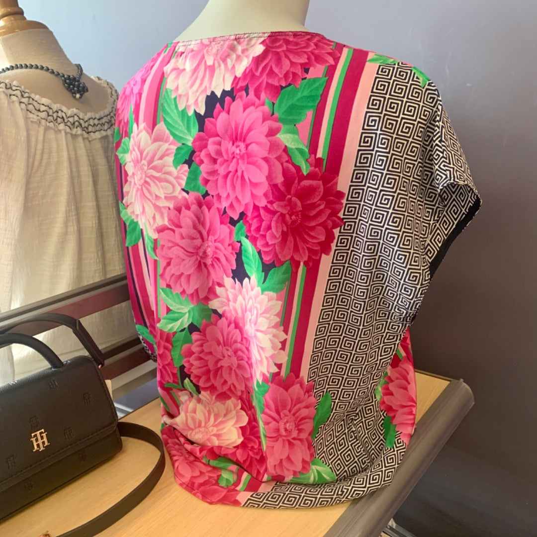 Made in Italy, Tops, Size 10 Pink Green