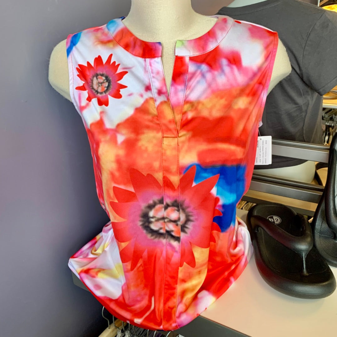 Tango Mango, Top Sleeveless, Medium Orange Multi