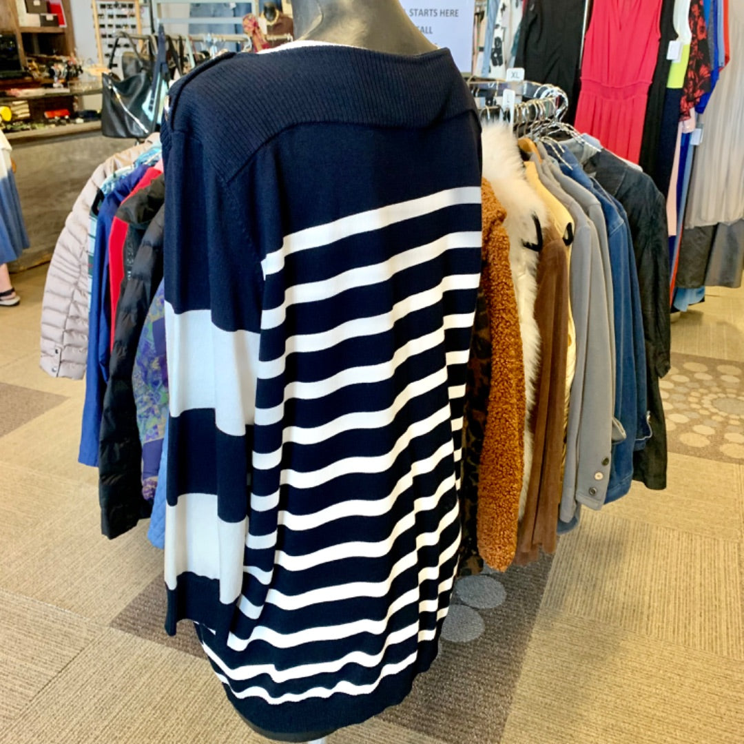 Joseph Ribkoff, Tops, XLarge White Navy