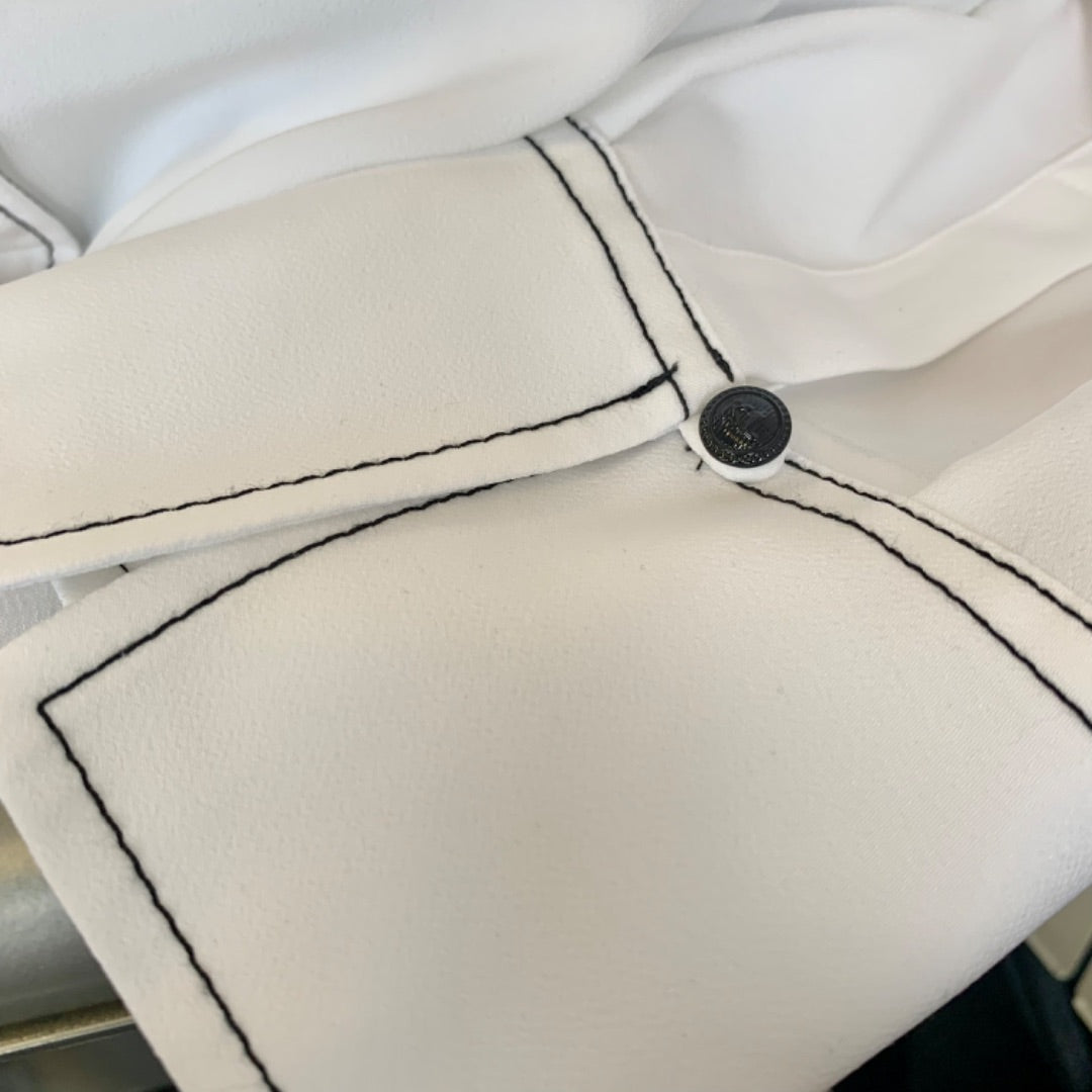 Button Up, Large White Black