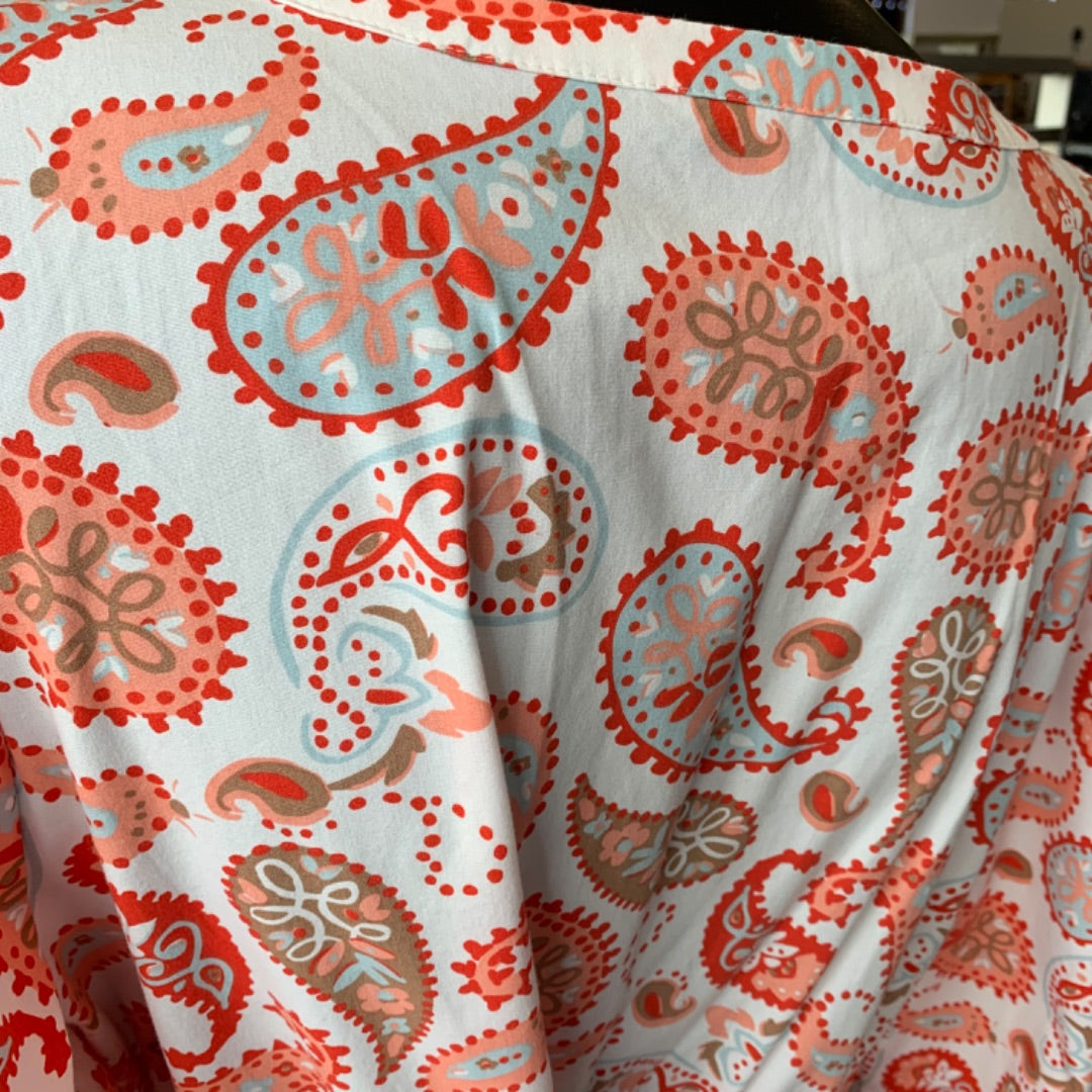 Croft&Barrow, Dresses, XLarge Coral Red White Paisley