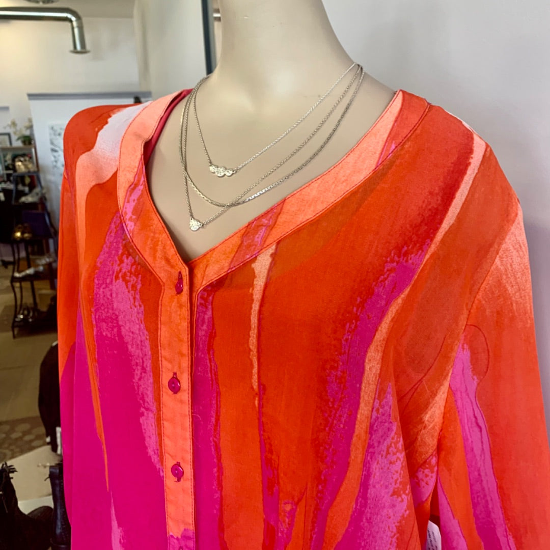 Laura Plus, Blouses, XLarge Fuchsia Orange