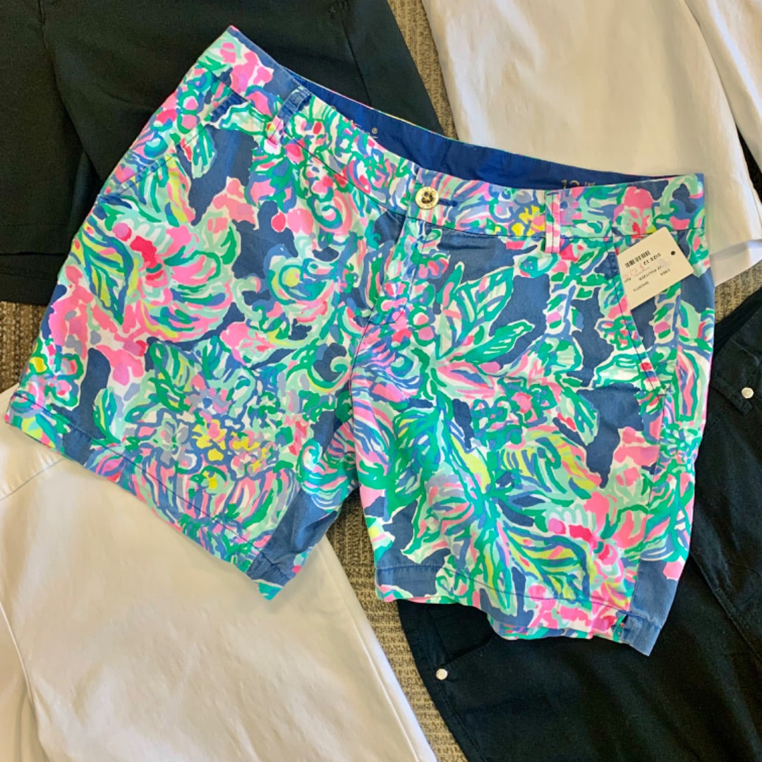Lilly Pulitzer, Shorts, Size 12 Greens Pink Blue Green